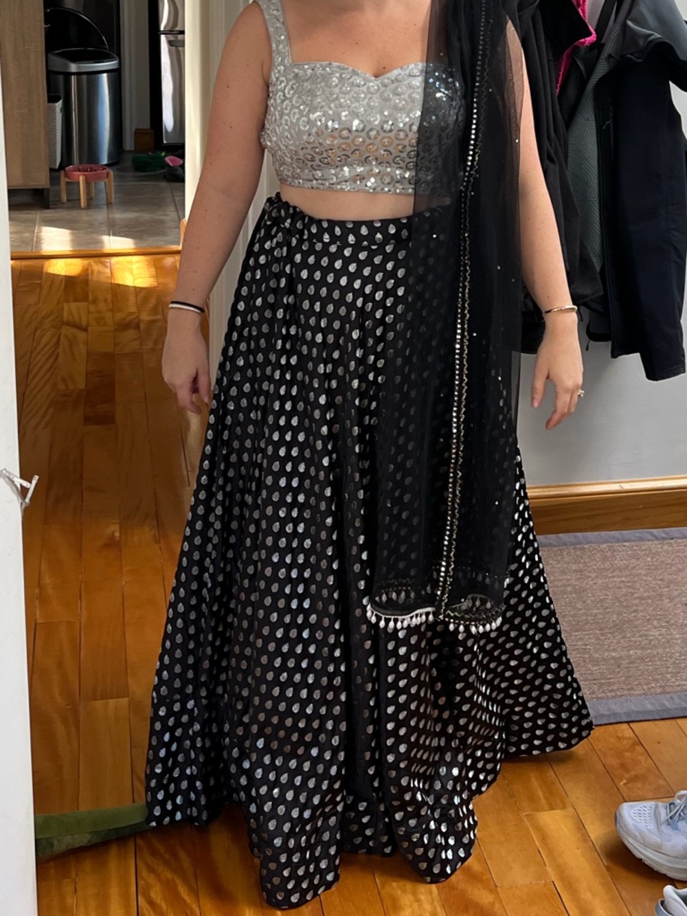 Black and Silver Embellished Lehenga Set